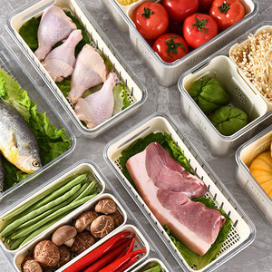 Voedselkwaliteit Keuken Ingrediënt Draagbare Koelkast Opbergdozen Plastic, Snackschotels Doorzichtige Organizer Plateau <span class=keywords><strong>Box</strong></span> Met Lade Inzetstuk - Product Image 6