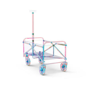 Pride <b>Folding</b> Camping <b>Cart</b> Four-Wheel 90kg Load Capacity Multi-Color Metal Outdoor <b>Trolley</b> Foldable Design - Product Image 2