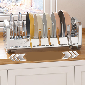 Organizador de armario de cocina compacto de acero inoxidable 304, <span class=keywords><strong>estante</strong></span> de secado de <span class=keywords><strong>platos</strong></span> integrado, <span class=keywords><strong>estante</strong></span> de almacenamiento, utensilio, soporte para cubiertos para el hogar - Product Image 2