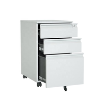 Archivador Moderno de Acero con 3 Cajones, con Cerradura, Flexible, Sólido, Móvil, para Debajo del Escritorio, Almacenamiento de Tamaño Carta/Legal/A4