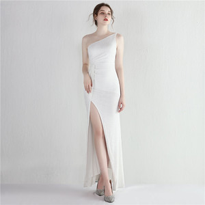 2025 nuovi stili Plus size banchetto ospite sottile rete di garza con paillettes abito da sera sirena con reggiseno abito da sera a coda di pesce da donna abiti da sera - Product Image 1