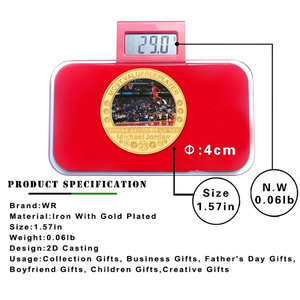 Moneda Conmemorativa <span class=keywords><strong>de</strong></span> Oro <span class=keywords><strong>de</strong></span> Michael Jordan <span class=keywords><strong>23</strong></span>, Leyenda del Baloncesto, Moneda Coleccionable Personalizada OEM del MVP <span class=keywords><strong>de</strong></span> la NBA, Moneda <span class=keywords><strong>de</strong></span> Desafío Deportiva - Product Image 6