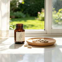 Flacon en PET blanc ambré avec bouchon à clapet, pot en plastique vide pour emballage de capsules, comprimés, vitamines et suppléments