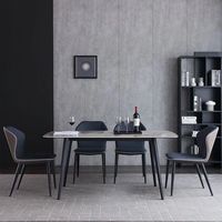 Ensembles de tables et chaises de salle à manger modernes de luxe, table en dalle de pierre de bambou, meubles de salle à manger pour la maison, le restaurant et l'hôtel