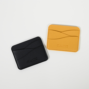 Glampkg bán sỉ tuyệt vời tùy chỉnh Slim PU da chủ thẻ khá Logo cá nhân hình dạng sóng Túi thẻ cho thẻ tín dụng - Product Image 6