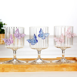 Copas de Vino Personalizadas a Mano, Copas de Cóctel Transparentes, Copa de Vino con <span class=keywords><strong>Mariposa</strong></span> 3D - Product Image 1