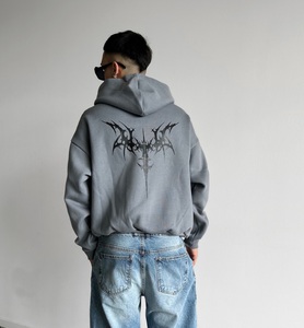Sudaderas con Capucha para Hombre, Estilo Grunge Y2K, Estampado Gráfico Gótico, Corte Holgado, Oversize, de Algodón Francés, Personalizadas al por Mayor - Product Image 2