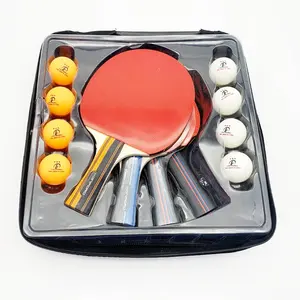 Conjunto de 4 raquetes de tênis de mesa, raquete de mesa profissional ping pong com quatro áreas