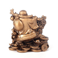 Mini résine dieu de la richesse rire bouddha Statue décoration de la maison Feng Shui ornements bouddha Figurines Statue mascotte