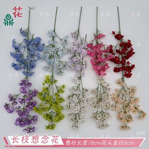 Hua Ding <b>Artificial</b> <b>Flowers</b> Long Stem Multi-Head Small Bloom Silk <b>Flower</b> For Wedding Decor Modern Style - Product Image 2