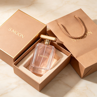 Flacons de parfum carrés rechargeables personnalisés 30/50/100ml avec pompe pulvérisatrice et couvercle, flacon de parfum vide avec boîte cadeau, vente en gros
