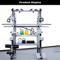 Machine de musculation multifonction tout-en-un Smith avec poulies doubles réglables, machine à squats en acier tubulaire Tornado Fitness