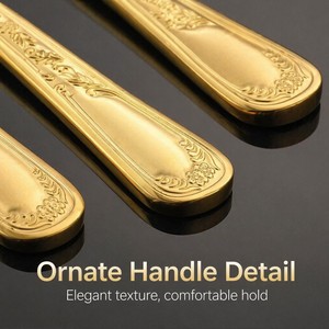 Un ensemble de couteau, fourchette et cuillère à motifs floraux rétro, simple et élégant, de haute qualité, vaisselle japonaise pour la maison - Product Image 5
