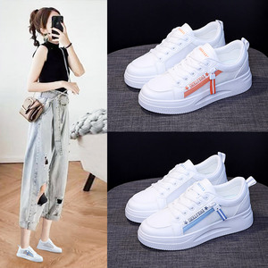 Zapatillas Deportivas Blancas con Plataforma y Cordones, Puntera Transpirable, Entresuela de EVA, Suela de Goma, para Todas las Temporadas, Diseño Degradado - Product Image 2