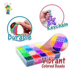 Perles Hama Perler à fusionner, 20 couleurs, jouet éducatif DIY pour enfants, puzzle fait main, avec boîte de rangement - Product Image 5
