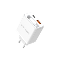 Chargeur rapide USB-C GaN 35W avec câble Type-C rétractable PD 3.0 Adaptateur électrique universel pour ordinateurs portables et appareils mobiles