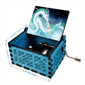 Bán buôn tinh thần đi màu xanh tay-cranked âm nhạc hộp nhỏ gọn các tính năng bằng gỗ cho sử dụng cá nhân - Product Image 6