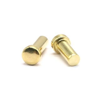 Remaches de Latón Sólido de Cabeza Plana de 2mm, 3mm, 4mm, 5mm, Conductivos y Resistentes a la Corrosión para Fijaciones de Maquinaria y Ferretería - Product Image 1