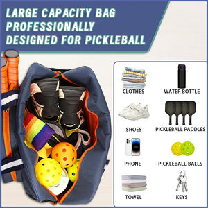 Sac à bandoulière personnalisé pour pickleball avec crochet pour clôture, porte-bouteille d'eau, compartiment à chaussures, sac à dos neutre pour raquette de sport, sac à pagaie - Product Image 4
