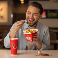   Boîte à nouilles certifiée sans PFAS, 16-32 oz, anti-fuite, pour plats à emporter (pâtes et riz), logo personnalisé, prête à l'emploi DDP, 10000 pièces