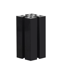 Profilé de découpe en alliage d'aluminium industriel noir épaissi de la série 6000, norme nationale GB5050L, pour assemblage de cadre carré