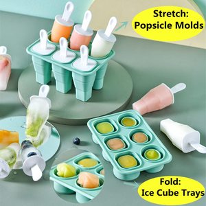 Collapsible Popsicles Molds Silicone <strong>Ice</strong> Pop Molds Reusable Popsicle Stick with Drip <strong>Guards</strong> for Popsicle and <strong>Ice</strong> Cream BPA Free - Product Image 3