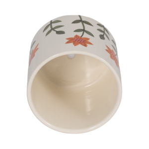 Vaso da fiori decorativo con piedini, dipinto a mano con motivi floreali, per piante da interno, moderno fioriera in resina - Product Image 5
