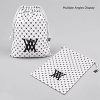Sac à cordon personnalisé en coton et lin blanc imprimé, pochette en mousseline bio pour cadeaux de fête de la Saint-Valentin ou de baby shower