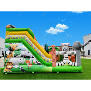 Castillo Inflable de PVC Grande y Resistente con <span class=keywords><strong>Tobogán</strong></span> de Animales del Zoológico para Uso Comercial y de Alquiler en Fiestas Infantiles en Interiores/Exteriores - Product Image 4