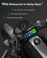 Kamera Dasbor Pintar Motor 6.86" Nirkabel CarPlay Android Auto Dual Bluetooth Tahan Air Layar Sentuh IPS GPS Navigasi