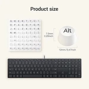 Pegatinas de teclado elevadas de silicona suave con letras para uñas largas, para mujer, para arte de uñas y escritura, tipo teclas. - Product Image 5