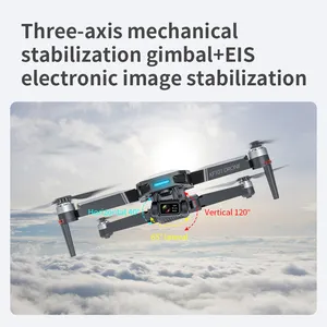 Drone Fpv Kf101 max-s 3 sumbu, kamera 4k profesional Gimbal mekanis jarak jauh 3km dengan terbang 30 menit