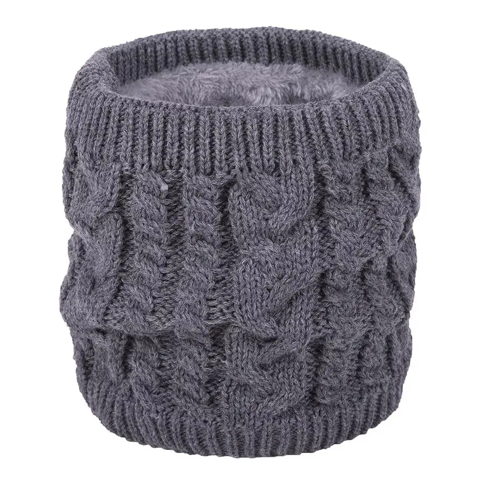 Classico della moda caldo collo ad anello cavo di lana lavorato a maglia snood sciarpa di pelliccia calda fodera snood della sciarpa per la donna