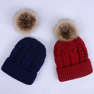 <span class=keywords><strong>Bonnet</strong></span> d'hiver chaud pour <span class=keywords><strong>femme</strong></span> <span class=keywords><strong>avec</strong></span> <span class=keywords><strong>pompon</strong></span> en fourrure – Promotion mode unisexe pas cher - Product Image 3