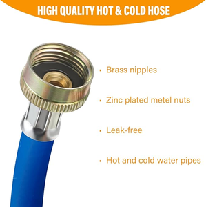 Tuyau d'arrivée pour machine à laver en caoutchouc renforcé de 3/4 pouce, raccord en Y en caoutchouc pour machine à laver - Product Image 4