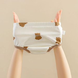 Pantalones de entrenamiento reutilizables de algodón de muselina absorbente lavable para bebés, ropa interior impermeable para pañales, pantalones de aprendizaje para niños pequeños - Product Image 5