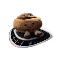 Peluche en forme de rouleau de cannelle Sidney de 8 cm, jouet alimentaire en peluche, mini pâtisserie lestée, décoration sur le thème de la boulangerie, super douce, du Royaume-Uni