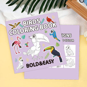 Livre de <span class=keywords><strong>coloriage</strong></span> personnalisé de 40 pages de plantes de dessin animé mignon fleurs oiseaux pour enfants livres de dessin reliés parfaits en papier - Product Image 6