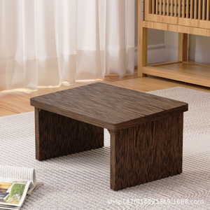 Minimalist Wooden Footrest <b>Stool</b> Charcoal Color Multi Function Home <b>Office</b> Use - Product Image 2