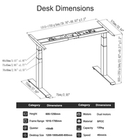 KZB2 Bureau de travail à assemblage rapide Bureau électrique à hauteur réglable Mobilier de bureau Design moderne Table à hauteur réglable