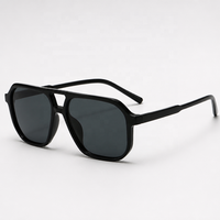 Lunettes de soleil double pont pour hommes et femmes, style coréen rétro, grande monture, protection UV400, anti-reflet, tendance