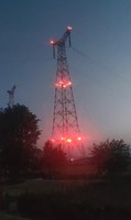 Lumière d'obstacle entièrement à énergie solaire Éoliennes et lignes de transmission ICAO MIOL Red Flashing GPS Sync