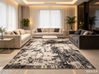 Tapis d'intérieur en polyester à poils ras, imprimé abstrait vintage, résistant à l'usure, facile à nettoyer, pour la décoration de la maison