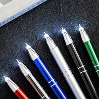 Stylo bille en métal Longorgeous Led Light up Tip Napier avec logo gravé au laser personnalisé - Largeur d'écriture de 1,0 mm - Stylo cadeau
