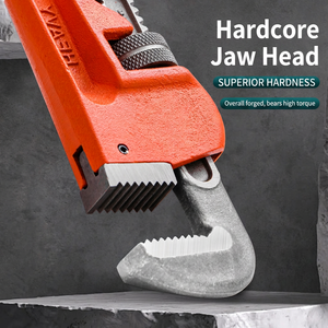 Llave para tubos pesada de 1 1/2 pulgadas con mordaza dentada ajustable, grado industrial, acero al cromo vanadio - Product Image 2