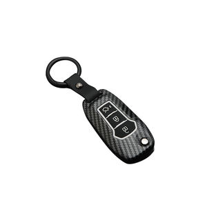 Étui de protection pour clé de voiture double télécommande, aspect carbone noir doux, pour Ford - Product Image 6