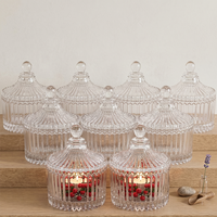 Kerzenhalter Tischdekoration Wohnungsdekoration Teelichthalter für Hochzeiten Glas-Kerzengläser mit Deckel Votivkerzenhalter