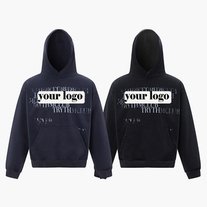 Trendy Brand Hip Hop Hoodie Unisex Retro Gradient Custom <b>Slogan</b> Print Oversized Distressed Hooded <b>Sweatshirt</b> - Product Image 3