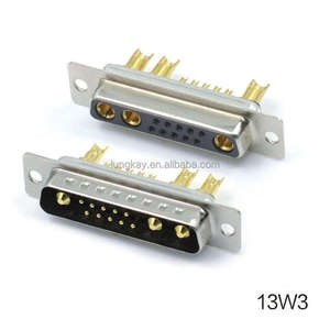 ขั้วต่อ D-SUB 13W3 แบบตัวเมีย กำลังสูง ชนิดขาตรง ชุบทอง รองรับกระแสไฟ 10A แบบเชื่อมต่อสายด้วยการบัดกรี - Product Image 2