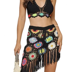 Conjunto de Bikini y Falda Larga de Playa de Ganchillo Sexy con Logotipo 3D Personalizado, Bajo MOQ, Muestra Gratis, para Mujer - Product Image 2